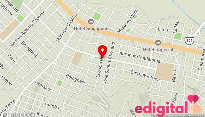 mapa de Elielfarma Botia - Perufumería Farmacia en Bagua Grande