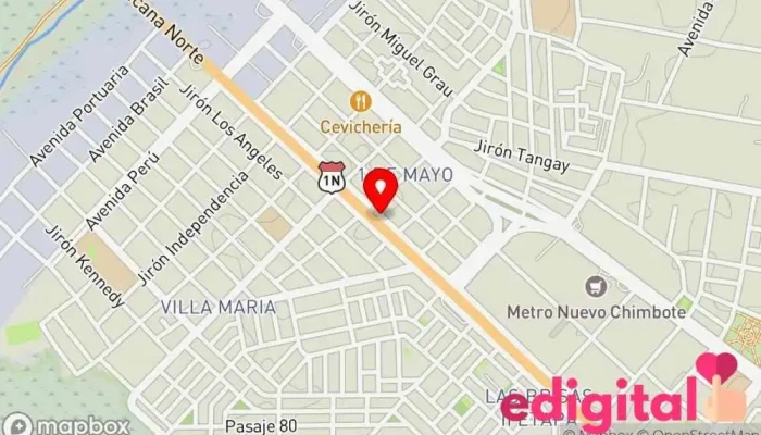 mapa de Emtrafesa Nuevo Chimbote Servicio de transporte en Nuevo Chimbote