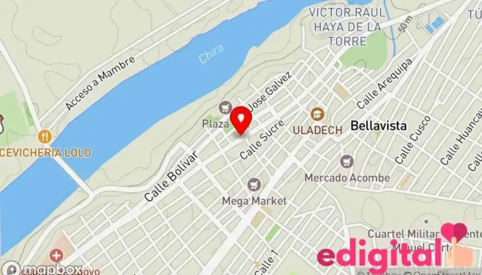 mapa de ESQUINA SAN MARTIN Y BOULEVAR Farmacia en Sullana