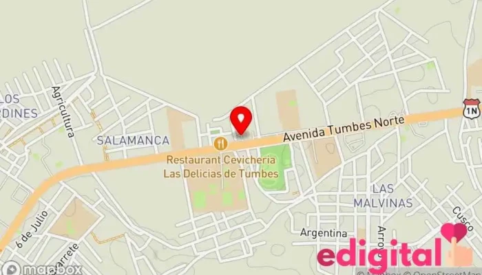 mapa de Essalud Tumbes Hospital en Tumbes