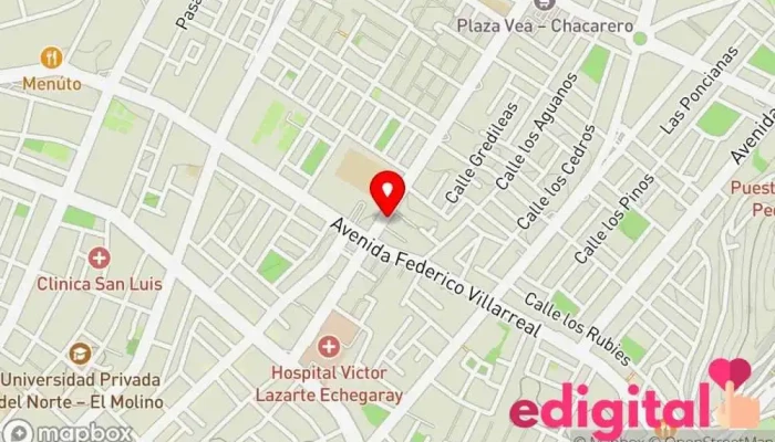 mapa de Expreso Trandía Agencia expendedora de billetes de autobús en Trujillo 13006