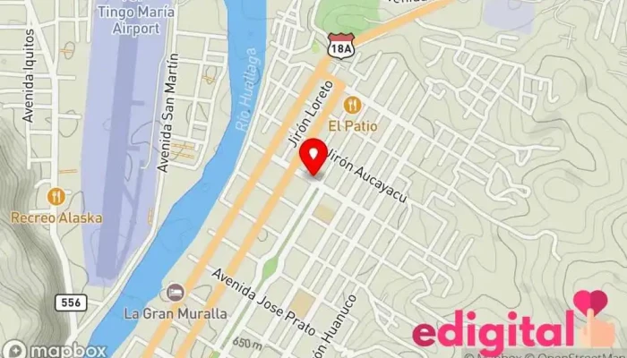 mapa de Farma Salud R & H Farmacia en Tingo María