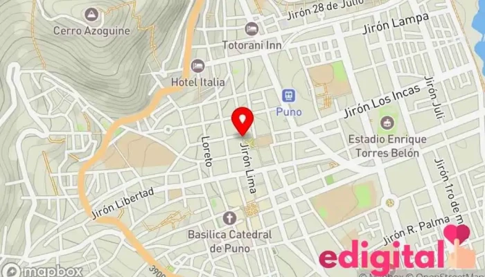 mapa de FARMACIA CENTENARIA Tienda de comestibles, periódicos y medicamentos en Puno