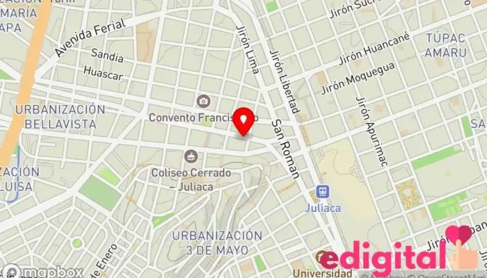 mapa de FARMACIA MEDICA ALFA Farmacia en Juliaca