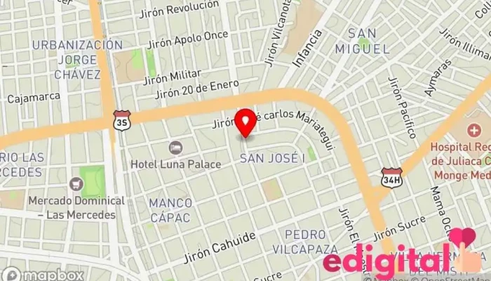 mapa de FARMACIA SANTA ELITA Farmacia en Juliaca