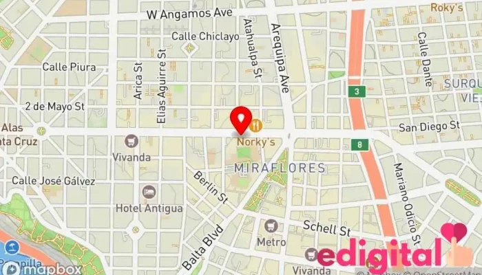 mapa de Farmacia Universal Farmacia en Miraflores