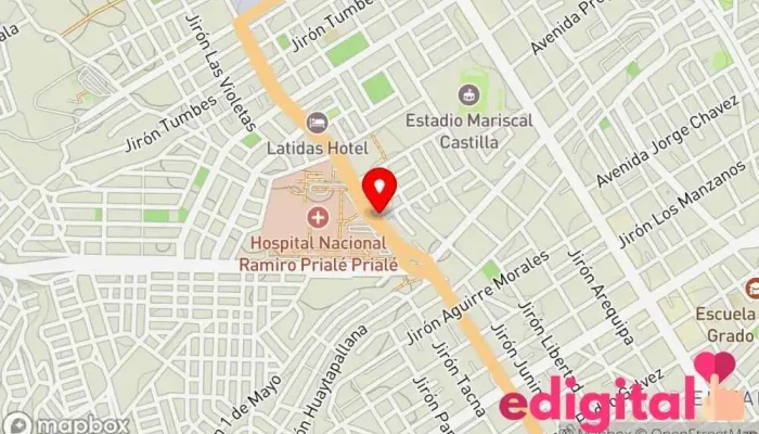 mapa de FARMACIAS DEL VALLE Farmacia en Av. Huancavelica 2174