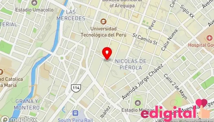 mapa de Flores Hnos Agencia expendedora de billetes de autobús en Arequipa