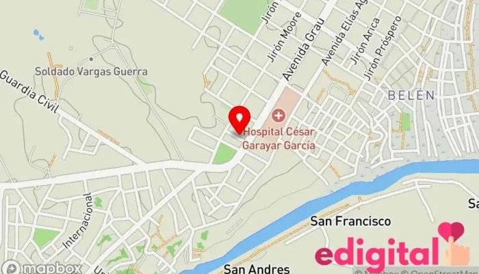mapa de Gastroarias Centro médico en Iquitos