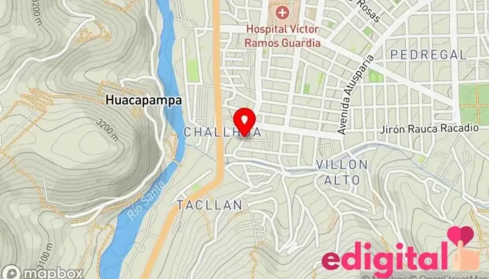 mapa de hospedaje andino Hotel en Huaraz