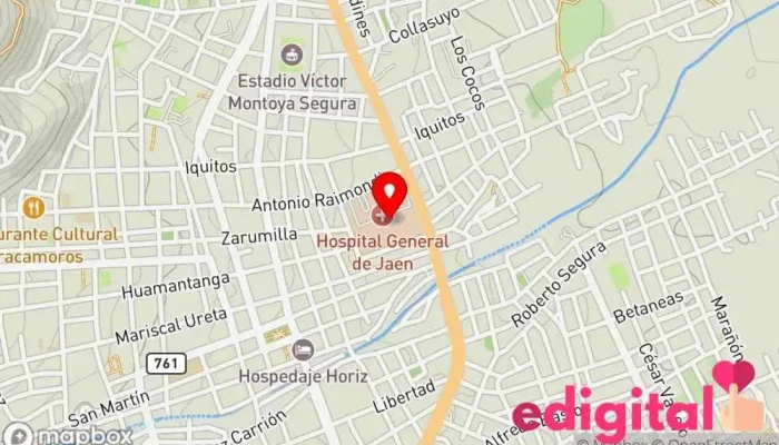 mapa de Hospital de Jaén Hospital en Jaén