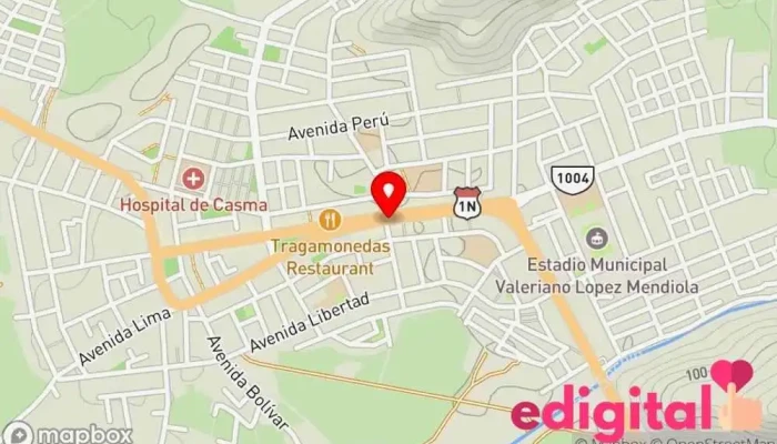 mapa de Huaraz Farma Farmacia en Casma