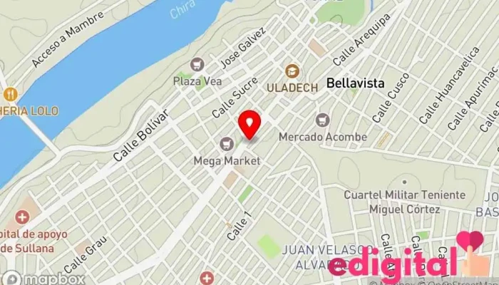 mapa de INKAFARMA Farmacia en Sullana