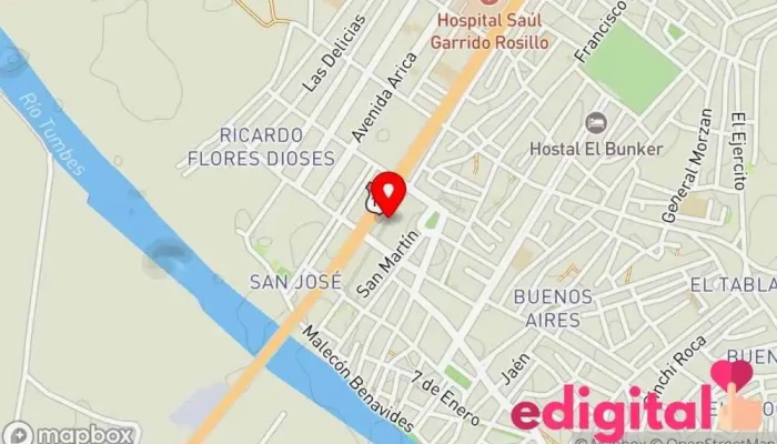 mapa de INKAFARMA Farmacia en Tumbes