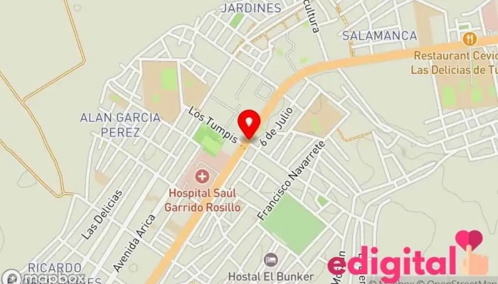 mapa de INKAFARMA Farmacia en Tumbes