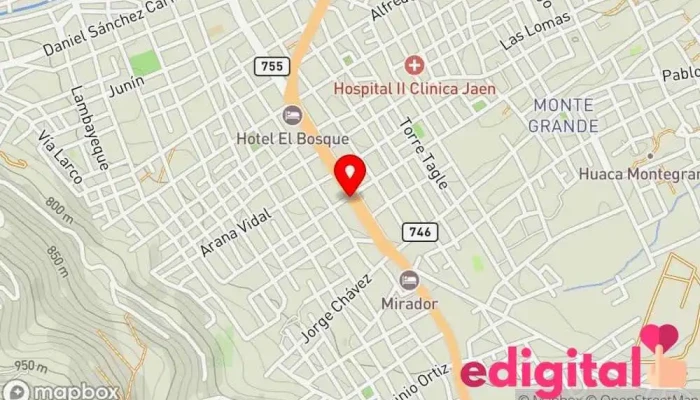 mapa de Maxi Farma Boticas Farmacia en Jaén