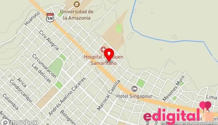 mapa de Medicorp Emmanuel E.I.R.L Médico de familia, Farmacia, Fisioterapeuta, Psicólogo en Bagua Grande