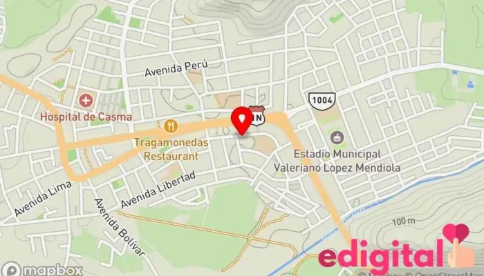 mapa de Parada De Casma Centro comercial en Casma