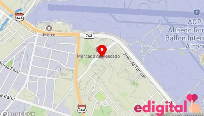 mapa de Parqueo Terminal Pesquero Aparcamiento público en Cerro Colorado
