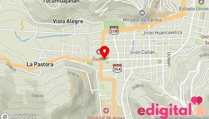 mapa de Plurifarma Farmacia, Boutique, Laboratorio químico, Médico, Tienda de regalos, Perfumería en Tarma