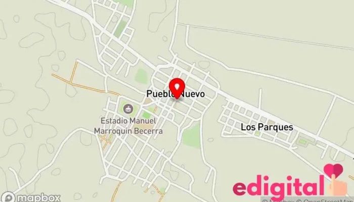 mapa de Santa Monica Botica Farmacia en Pueblo Nuevo