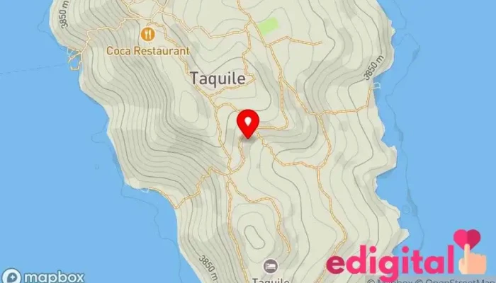 mapa de Taquile Isla en Huillanopampa