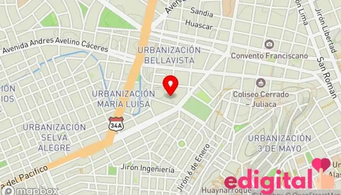 mapa de Terminal cabana Empresa de autobuses en Juliaca 21101