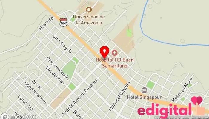 mapa de Terminal Corazón de Amazonas Empresa de autobuses en Antonio de Sucre 365