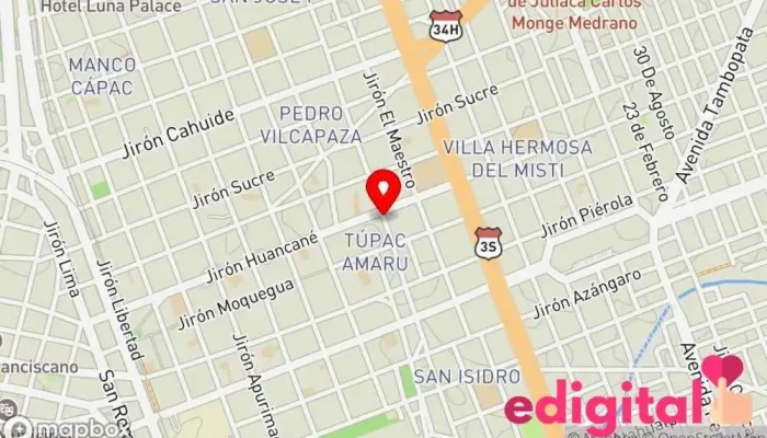 mapa de Terminal Privado Sur Andino Estación de autobuses en Juliaca 21101