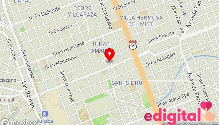 mapa de TERMINAL REGIONAL SUPER FLASH Agencia expendedora de billetes de autobús en Juliaca 21104