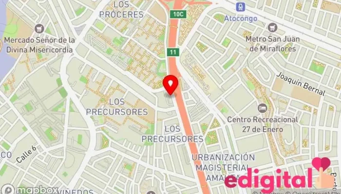 mapa de Terminal Terrestre Atocongo Autobuses en San Juan de Miraflores