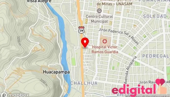 mapa de Terminal Terrestre Challwa Estación de autobuses en Huaraz