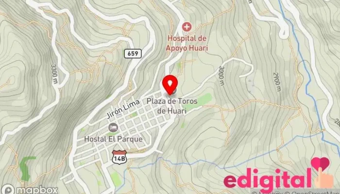 mapa de Terminal Terrestre de Huari Agencia de viajes en Huari