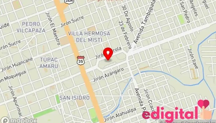 mapa de Terminal Terrestre Juliaca Estación de autobuses en Perú