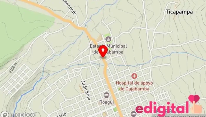 mapa de Terminal Terrestre La Alameda Estación de autobuses en Cajabamba 06351