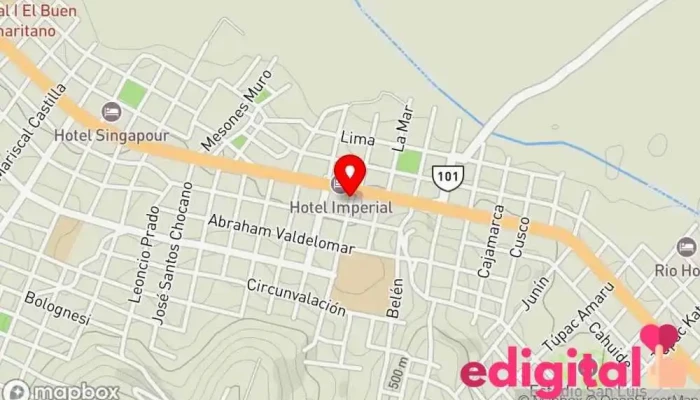 mapa de Terminal Terrestre Leyva Estación de autobuses en Bagua Grande 01621