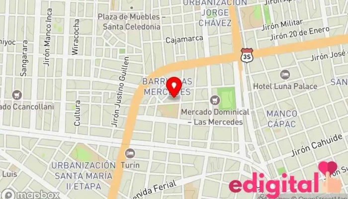 mapa de Terminal Zonal Mercedes Servicio de transporte en Juliaca 21101