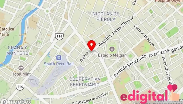 mapa de Transportes Wari Oficinas de empresa en Arequipa