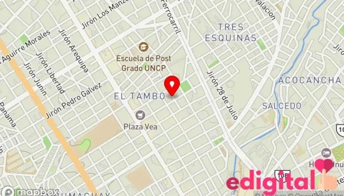 mapa de Yakufarma Botica Farmacia en Huancayo